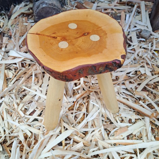 Handcrafted willow Stool with ash Legs