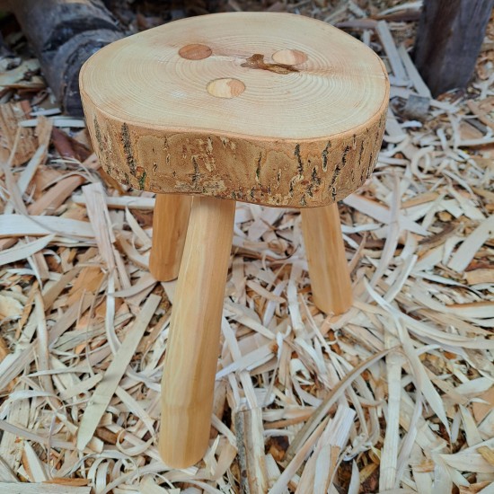 Handcrafted Ash Stool with Willow Legs