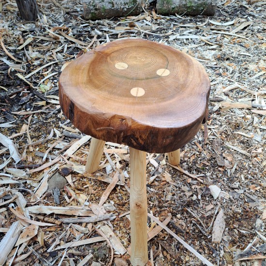 Handmade spalted Elm Side table with Ash legs