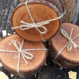 Set of 4 Natural Wooden Coasters