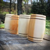 Handcrafted Barrel Whisky Tumblers (Set of 4) - Mixed Wood Species