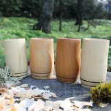 Handcrafted 2 Hoop Whisky Tumblers (Set of 4) - Mixed Wood Species